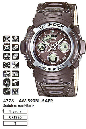 Годинник CASIO AW-590BL-5AER