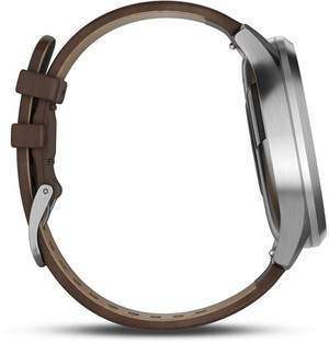 Смарт-часы Garmin vivomove HR Premium Silver Stainless Steel Case with Dark Brown Leather Band (010-01850-24)
