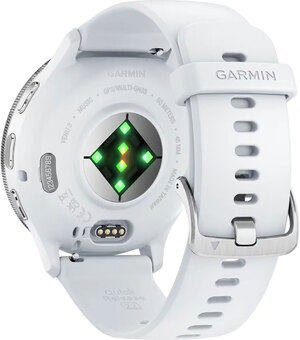 Смарт-годинник Garmin Venu 3 Silver Stainless Steel Bezel with Whitestone Case and Silicone Band (010-02784-00)