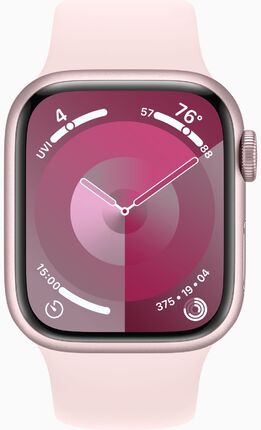 Смарт-годинник Apple Watch Series 9 GPS 41mm Pink Aluminium Case with Pink Sport Band - M/L (MR943QP/A)
