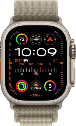 Смарт-годинник Apple Watch Ultra 2 GPS + Cellular 49mm Titanium Case with Olive Alpine Loop - Large (MRF03UL/A)