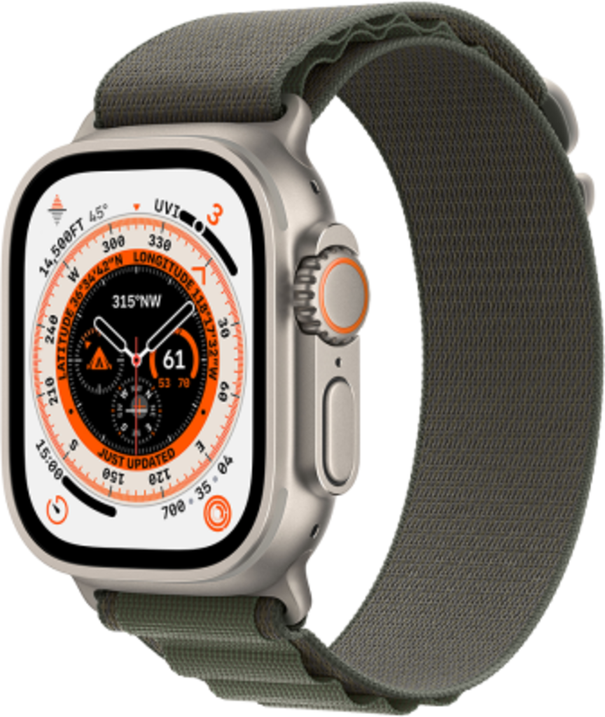 

Смарт-часы Apple Watch Ultra GPS + Cellular 49mm Titanium Case with Green Alpine Loop S (MNHJ3UL/A), MNHJ3UL/A